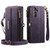 Samsung Galaxy A16 5G CaseMe C39 RFID Blocking Zipper Wallet Leather Phone Case with Crossbody Strap - Purple