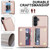 Samsung Galaxy A16 5G Crossbody Dual-buckle Wallet RFID Back Leather Phone Case - Rose Gold