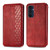 Samsung Galaxy A16 5G Cubic Grid Pressed Magnetic Leather Phone Case - Red