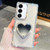 Samsung Galaxy A16 5G Diamond Glitter Mirror Heart Holder Phone Case - Transparent