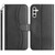 Samsung Galaxy A16 5G Dual-Folded S-shape Leather Phone Case - Black Samsung Galaxy A16 5G Dual-Folded S-shape Leather Phone Case - Black