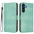 Samsung Galaxy A16 5G Line Splicing Buckle Retro Leather Phone Case - Mint Green