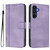 Samsung Galaxy A16 5G Line Splicing Buckle Retro Leather Phone Case - Purple