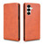 Samsung Galaxy A16 5G Magnetic Vertical Flip Leather Phone Case - Brown