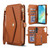 Samsung Galaxy A16 5G Multifunctional Wallet Detachable Leather Phone Case with Lanyard - Brown