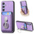 Samsung Galaxy A16 5G Retro Folding Ring Holder Card Bag MagSafe Phone Case - Purple