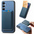 Samsung Galaxy A16 5G Retro Magsafe Card Bag PU Back Cover Phone Case - Blue