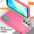 Samsung Galaxy A16 5G Rugged PC Hybrid Silicone Phone Case with Holder - Rose Red+Light Green