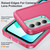 Samsung Galaxy A16 5G Rugged PC Hybrid Silicone Phone Case with Holder - Rose Red+Light Green