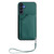 Samsung Galaxy A16 5G Skin Feel Four Card Slots Phone Case with Wrist Strap - Green