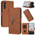 Samsung Galaxy A16 5G Triangle Pattern Buckle Clasp Leather Phone Case - Brown