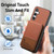 Samsung Galaxy A16 5G Twill Fabric Leather Vertical Flip RFID Card Bag Phone Case - Brown Samsung Galaxy A16 5G Twill Fabric Leather Vertical Flip RFID Card Bag Phone Case - Brown