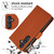 Samsung Galaxy A16 5G YM016 Rhombic Zipper Card Wallet Leather Phone Case with Lanyard - Brown