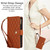 Samsung Galaxy A16 5G YM016 Rhombic Zipper Card Wallet Leather Phone Case with Lanyard - Brown