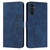 Samsung Galaxy A26 5G Skin Feel Heart Embossed Leather Phone Case with Long Lanyard - Blue