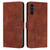 Samsung Galaxy A26 5G Skin Feel Heart Embossed Leather Phone Case with Long Lanyard - Brown
