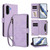 Samsung Galaxy A36 5G / A56 5G Butterfly Love Flower Multi-card Zipper Wallet Leather Phone Case - Light Purple