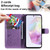 Samsung Galaxy A36 5G / A56 5G Cat and Bee Embossed Flip Leather Phone Case - Purple