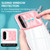 Samsung Galaxy A36 5G / A56 5G Clear Acrylic + PC + TPU Lens Sliding Cover Full Coverage Phone Case - Pink+Cyan