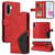 Samsung Galaxy A36 5G / A56 5G Dual-color Splicing Flip Leather Phone Case - Red