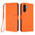 Samsung Galaxy A36 5G / A56 5G Embossed Heart Cat Leather Phone Case with Hand Strap - Orange