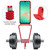 Samsung Galaxy A36 5G / A56 5G Integrated Card Bag Solid Color Liquid Silicone Phone Case with Lanyard - Red