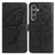 Samsung Galaxy A36 5G Butterfly Flutter Pattern Embossed Leather Phone Case - Black