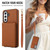 Samsung Galaxy A36 5G Crossbody Dual-buckle Wallet RFID Back Leather Phone Case - Brown Samsung Galaxy A36 5G Crossbody Dual-buckle Wallet RFID Back Leather Phone Case - Brown