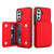 Samsung Galaxy A36 5G Crossbody Dual-buckle Wallet RFID Back Leather Phone Case - Red Samsung Galaxy A36 5G Crossbody Dual-buckle Wallet RFID Back Leather Phone Case - Red