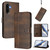 Samsung Galaxy A36 5G Line Splicing Buckle Retro Leather Phone Case - Brown