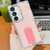 Samsung Galaxy A36 5G Rhinestone Glitter TPU 4-corners Anti-fall Phone Case with Holder - Light Pink