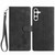 Samsung Galaxy A36 5G Skin Feel Embossed Feather Leather Phone Case - Black