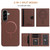 Samsung Galaxy A36 5G Solid Color Horizontal Magnetic Card Bag RFID MagSafe Phone Case - Brown