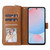 Samsung Galaxy A56 5G 9-Card Slots Zipper Wallet Bag Leather Phone Case - Brown