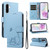 Samsung Galaxy A56 5G Adorable Cat Embossed Pattern Flip Leather Phone Case - Sky Blue