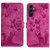 Samsung Galaxy A56 5G Butterfly Cat Embossing Flip Leather Phone Case - Pink