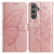 Samsung Galaxy A56 5G Butterfly Flutter Pattern Embossed Leather Phone Case - Rose Gold