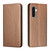 Samsung Galaxy A56 5G Carbon Fiber Texture Magnetic Flip Leather Phone Case - Brown Samsung Galaxy A56 5G Carbon Fiber Texture Magnetic Flip Leather Phone Case - Brown