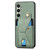 Samsung Galaxy A56 5G Carbon Fiber Wallet Flip Card K-shaped Holder Phone Case - Green