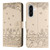 Samsung Galaxy A56 5G Cat Embossing Pattern Leather Phone Case with Lanyard - Beige