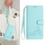 Samsung Galaxy A56 5G Cat Rat Embossed Pattern RFID Leather Phone Case with Lanyard - Mint Green Samsung Galaxy A56 5G Cat Rat Embossed Pattern RFID Leather Phone Case with Lanyard - Mint Green