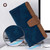 Samsung Galaxy A56 5G Color Stitching Skin Feel Leather RFID Blocking Phone Case - Blue