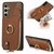 Samsung Galaxy A56 5G Cross Leather Ring Vertical Zipper Wallet Back Phone Case - Brown Samsung Galaxy A56 5G Cross Leather Ring Vertical Zipper Wallet Back Phone Case - Brown