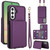 Samsung Galaxy A56 5G Crossbody Dual-buckle Wallet RFID Back Leather Phone Case - Dark Purple