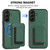 Samsung Galaxy A56 5G CX01 Detachable Magsafe Magnetic Card Bag Phone Case - Peacock Green Samsung Galaxy A56 5G CX01 Detachable Magsafe Magnetic Card Bag Phone Case - Peacock Green