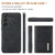 Samsung Galaxy A56 5G DG.MING M1 Series 3-Fold Multi Card Wallet + Magnetic Phone Case - Black
