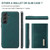 Samsung Galaxy A56 5G DG.MING M1 Series 3-Fold Multi Card Wallet + Magnetic Phone Case - Green Samsung Galaxy A56 5G DG.MING M1 Series 3-Fold Multi Card Wallet + Magnetic Phone Case - Green