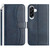 Samsung Galaxy A56 5G Dual-Folded S-shape Leather Phone Case - Navy Blue