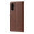 Samsung Galaxy A56 5G Embossed Happy Cat Pattern Flip Leather Phone Case - Brown