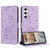 Samsung Galaxy A56 5G Embossed Kitten Phone Leather Case with Lanyard - Purple